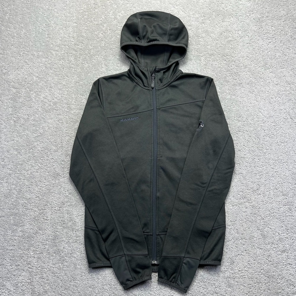 Mammut Jacket Size Small Black Polartec Hooded Fleece Hiking Outdoor Borah